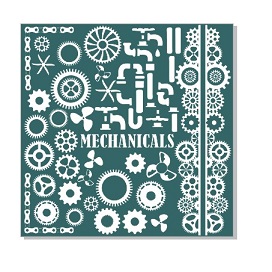 Mechanicals, Cogs, Pipes, propellor,12 x 12 sheet